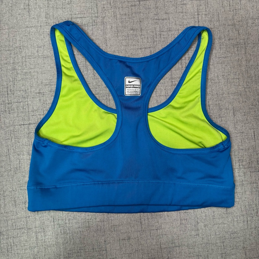 Nike Sports Bra Blue & Green Size Medium - Picture 4 of 6